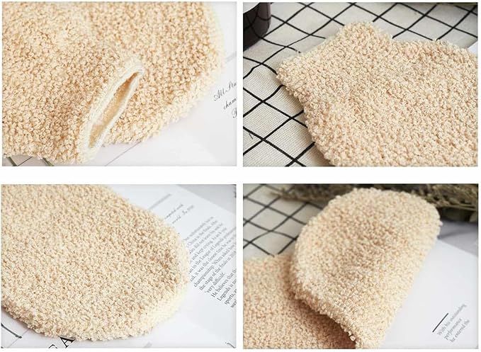 2 Pcs Exfoliating Gloves, Bath Shower Gloves Mitts Bamboo Fiber Bath Body - Image 4