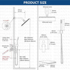 Midanya Shower System with Tub Spout, Bathtub Shower Faucet Set with Square - Image 5
