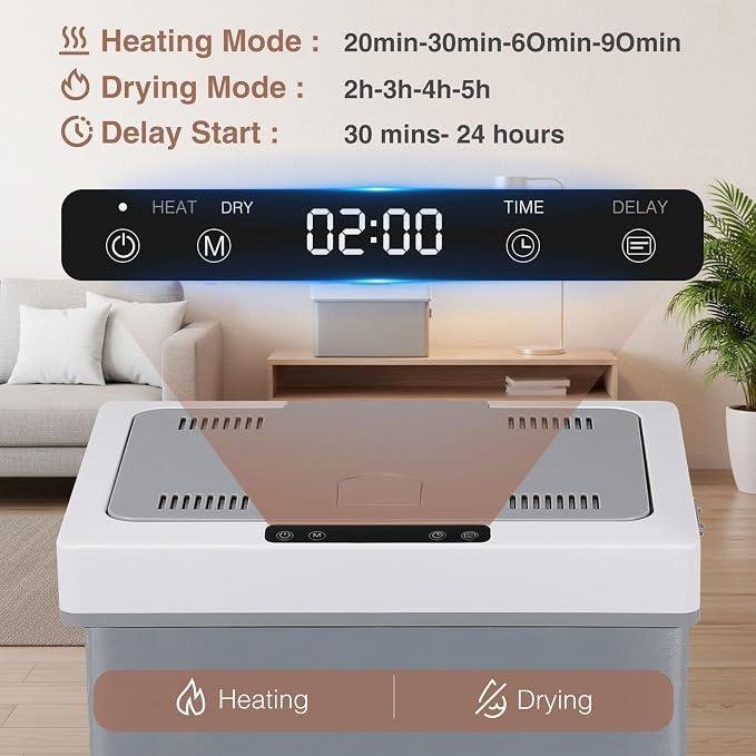 IPOW Foldable Towel Warmer 35L Large Quick Heating Hot Warming Tub Fits Up to 3 - Image 5