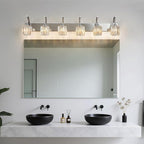6-Light Crystal Vanity Light, Chrome Modern Wall Sconce - Image 8