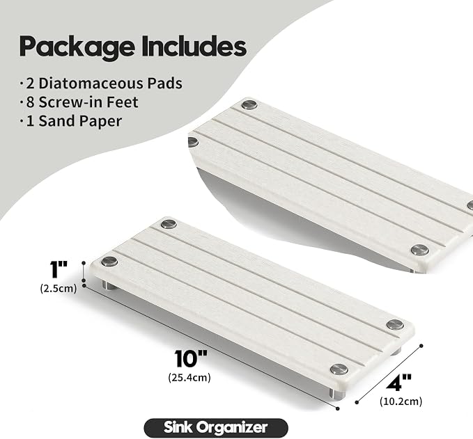 Razborci 2 Pack Fast Drying Water Absorbing Diatomite Stone Mat Tray - Image 4