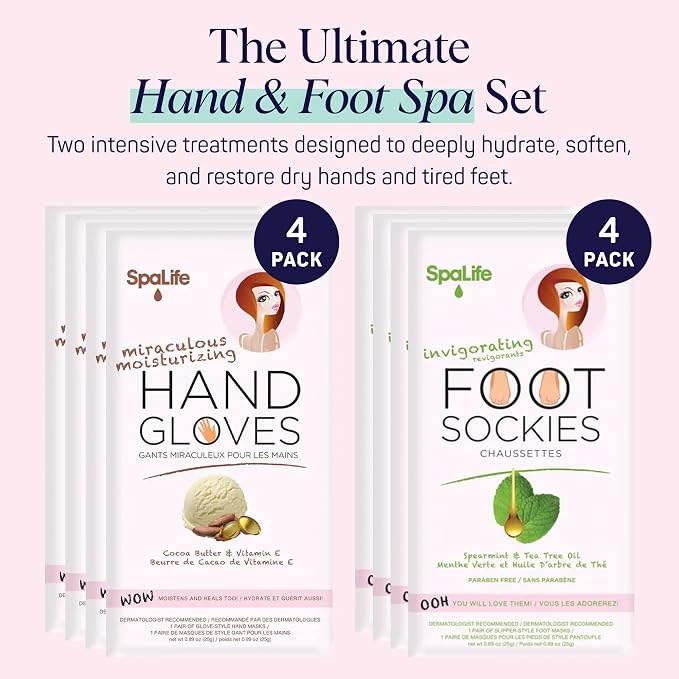 SpaLife Moisturizing Hand Gloves & Foot Mask Socks | Korean Skincare Set - Image 2