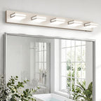 VOLISUN Modern Bathroom Vanity Light Fixtures, Brushed Nickel LED Bathroom by VOLISUN