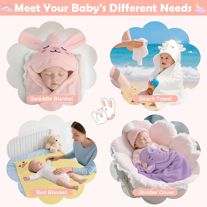 CandyHome 12 PCS Baby Bath Towels - Image 7