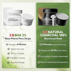 LANBENA 2-Pack Pore Strips: 2% Salicylic Acid BHA Nose Strips + Bamboo Charcoal - Image 2