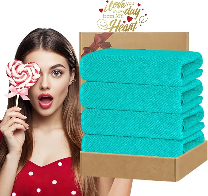 Turquoise Bath Towels - Image 4
