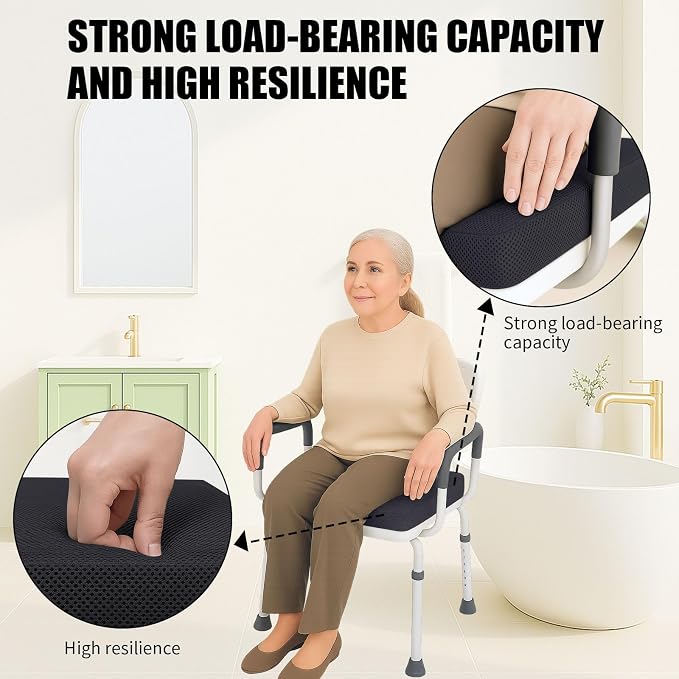 Shower Seat Cushion, Thickened Shower Chair Cushion 4D Air Fiber Material - Image 2