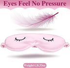 4 Pieces Sleep Eye Masks Silk Sleep Eye Cover Cute Lightweight Adjustable - Image 2