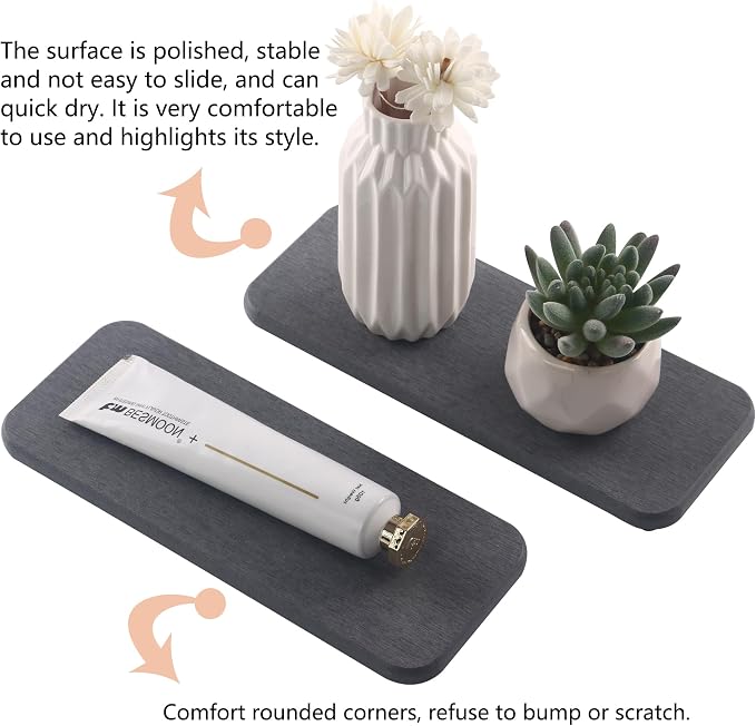 NiuYichee 2 Pcs Water Absorbing Stone Trays, Kitchen/Bathroom Sink Soap Dish - Image 2