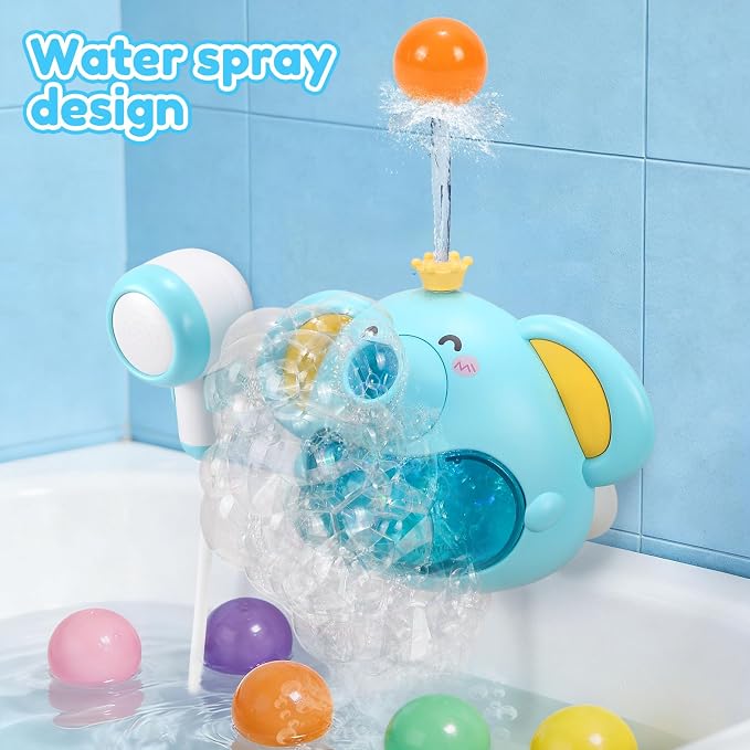 Bath Toys Light Up Elephant Baby Bubble Bath Toys 2 in 1Bath Bubble Machine - Image 3