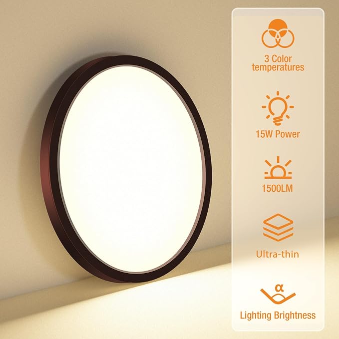 8PACK LED Flush Mount Ceiling Light Fixture, 3000K-4000K-6500K & 100W - Image 2