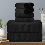 8-Piece Black Bath Towels Set, 2 Oversized Large Bath Towels Sheet, 2 Hand by Hailea