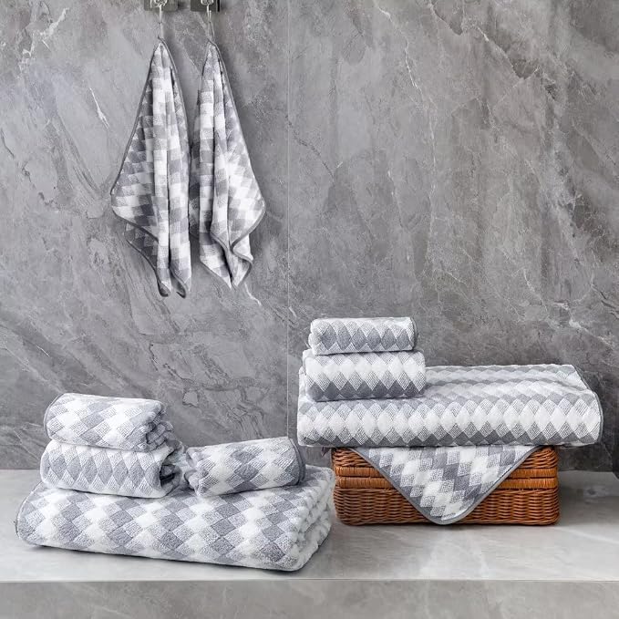 Gray Hand Towels Set 2 Pack-16“x31” Ultra Soft Microfibers Bathroom Towel Set - Image 6