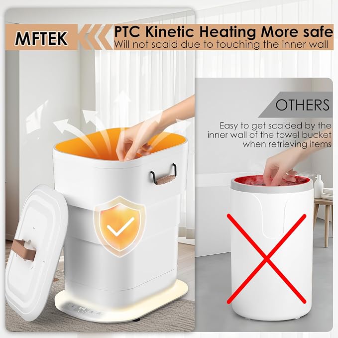 MFTEK 27L Towel Warmer for Bathroom, Foldable Heated Towel Warmers Bucket - Image 7