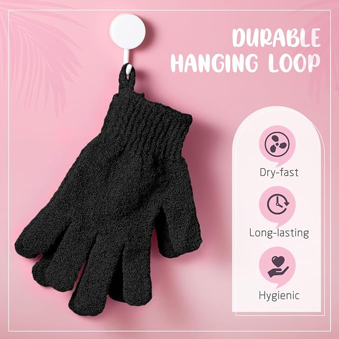 Didaey 104 Pcs Exfoliating Glove Bulk Shower Gloves - Image 3