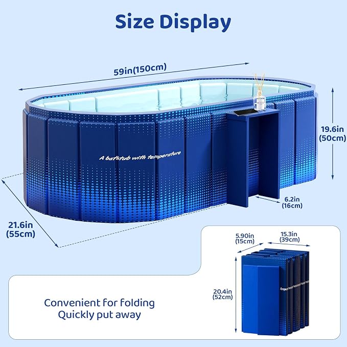 Portable Foldable Bathtub, Freestanding Bathtub No Installation, Bathroom SPA - Image 2