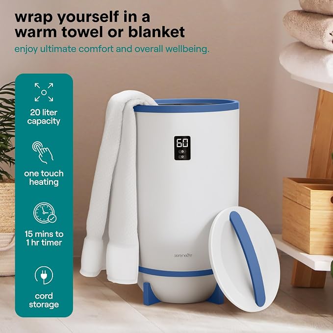 SereneLife Towel Warmer Bucket Style - Image 6