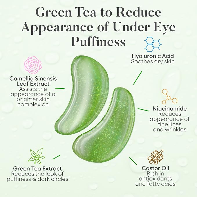 BLOOMORA Green Tea Under Eye Patches - Image 2