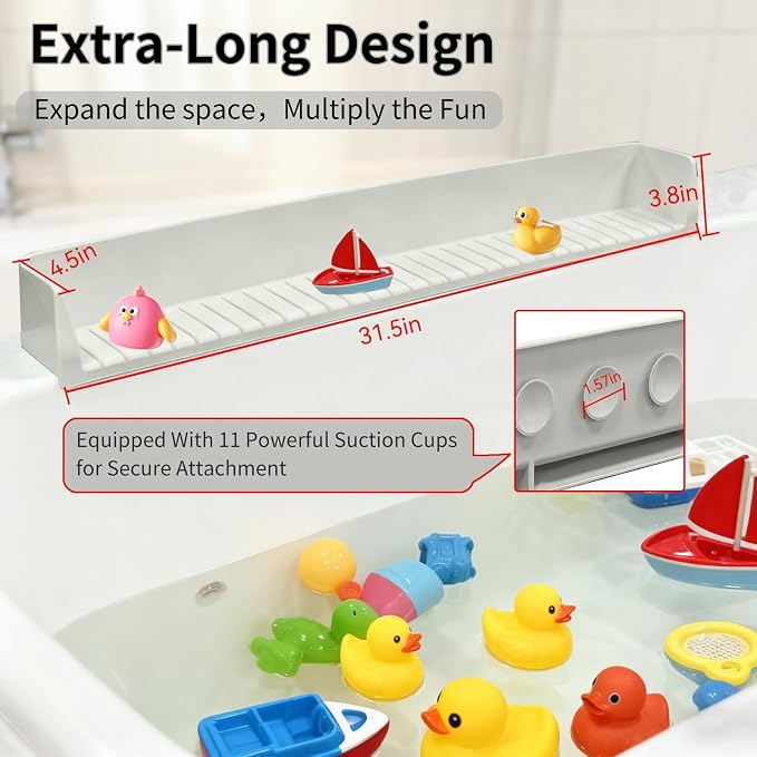 Bathtub Splash Guard for Tub Kids - 31IN Silicone Splash Guard - Image 2