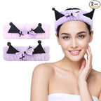 Spa Headband for Washing Face, 2 Pack Cute Hair Band for Shower Yoga Beauty by FLYINGMAGE