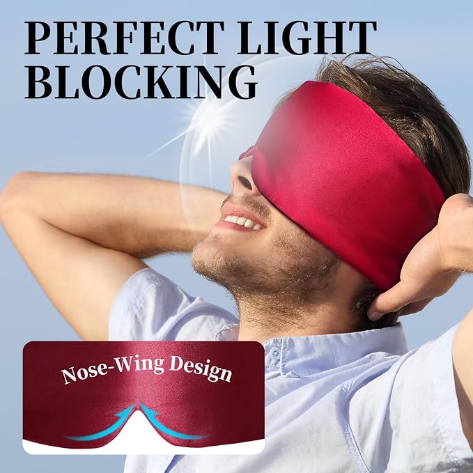100% Mulberry Silk Sleep Mask, Large Eye Cover - Image 4