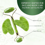 Jade Roller and Gua Sha Set for Face & Body – 4-Piece Authentic Jade Facial - Image 7