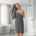 REDKISS 4 Pack Charcoal Gray Microfiber Bath Towels - Image 3