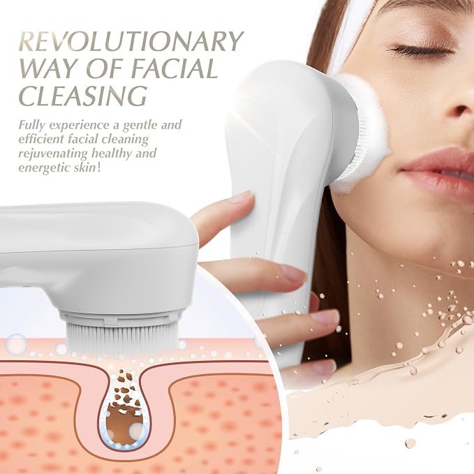 Sonic Facial Cleansing Brush for Deep and Through Facial Cleansing, Waterproof - Image 3