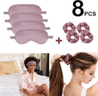 Satin Eye Mask 8Pcs Silk Sleep Masks Silky Blindfold Eyeshade Blackout Eyes - Image 2