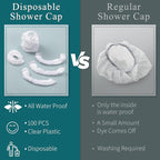 MORGLES 100 Pcs Disposable Shower Caps, Plastic Hair Caps - Image 5