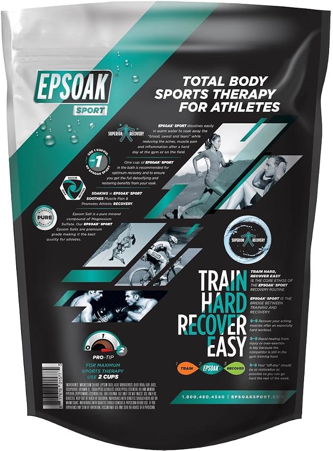 Epsoak Sport Epsom Salt 5 lb. Magnesium Sulfate USP. Resealable Epsom Salt Bag - Image 6