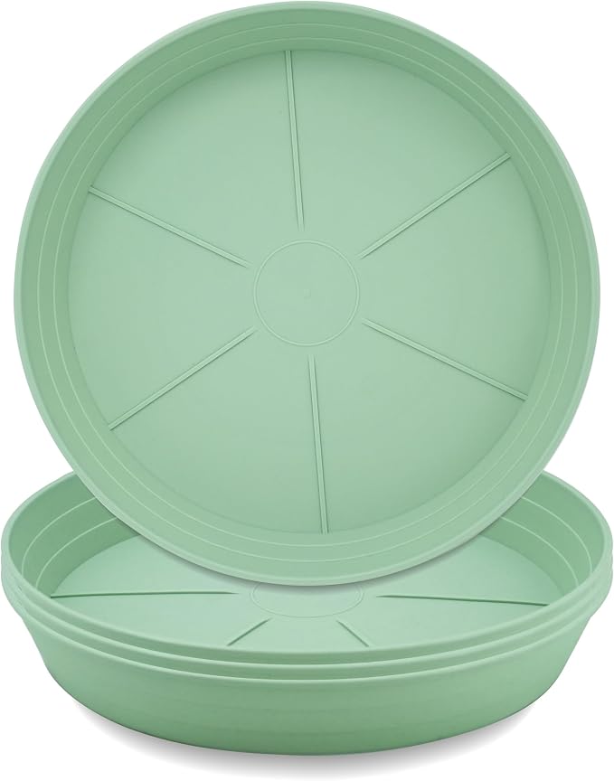 LWALRS Plant Saucer 14 Inch 4 Pack 6 8 10 12 14 16 18 20 25, Plastic Plant Trays by LWALRS