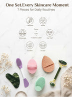 Rena Chris Gua Sha and Face Roller Set - 7 in 1 Face Skin Care Tools - Image 2