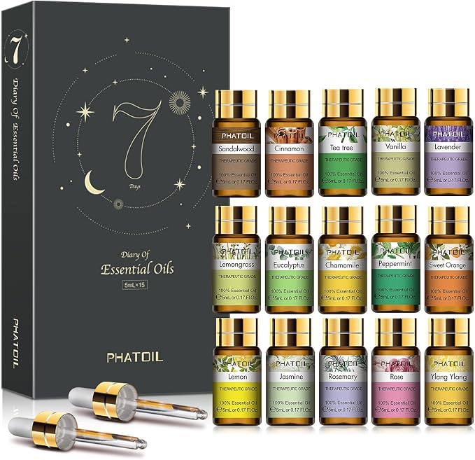 PHATOIL Essential Oils Gift Set 15 x 5ml, Pure Essential Oil Aromatherapy Oil by PHATOIL