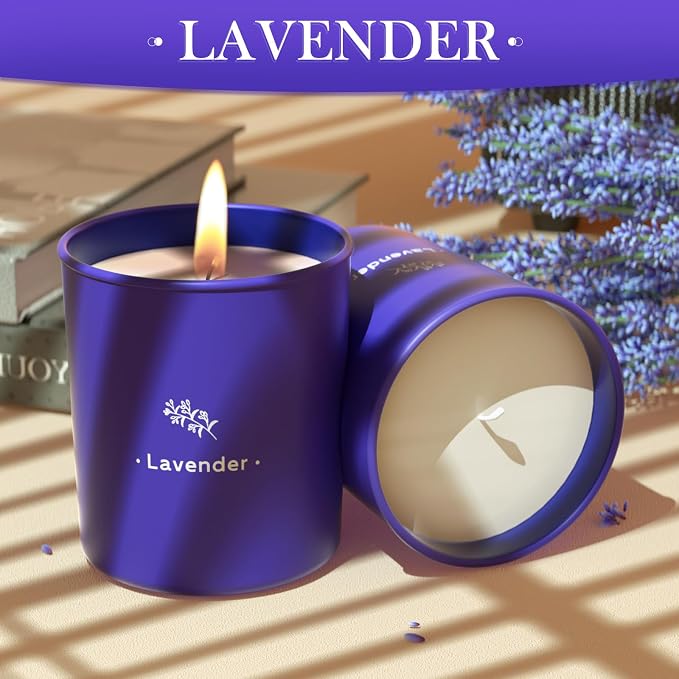 TranquilBliss Lavender Candles for Home Scented, 8 oz Scented Candles Present - Image 2