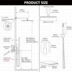 Midanya Shower System with Tub Spout, Bathtub Shower Faucet Set with Square - Image 5