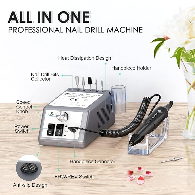 Electric Nail Drill Machine, 20000RPM Professional Nail Drill, Gel Nails - Image 2