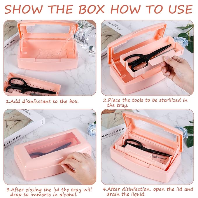Gusnilo Sterilizer Box Nail Tool Disinfectant Jar Plastic Disinfectant - Image 5