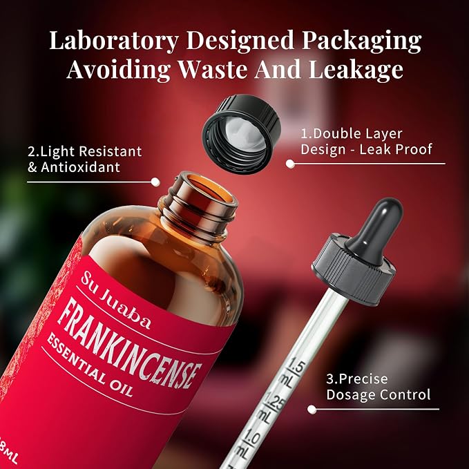 SU JUABA Frankincense Essential Oil 4 Fl Oz, 100% Pure Frankincense Oil - Image 7