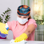 Women's Working Caps with Scrunchies Tarot Pattern Background Lace-Up Hat - Image 6