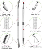 2PCS Cuticle Pusher and Cutter Remover, Xunxmas Salon Nail Scraper - Image 2