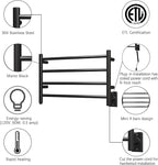HEATGENE Towel Warmer 4 Bar Towel Dryer Wall-Mounted Plug-in Bath Towel Heater - Image 5
