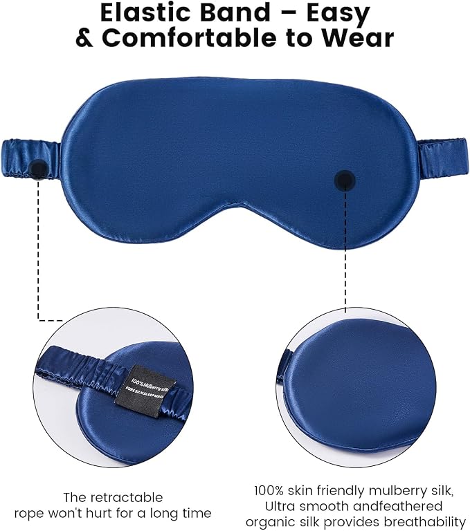 Formé & Found Luxury Silk Sleep Mask, 100% 6A Mulberry Silk Eye Mask - Image 5