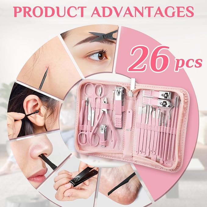 MINKINH 26-Piece Professional Manicure Set，Features Stainless Steel Tools - Image 5