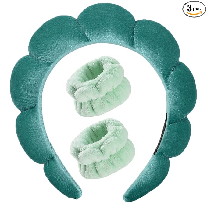 Luckybear Spa Headband for Washing Face, Velvet Makeup Headband, Bubble by Luckybear