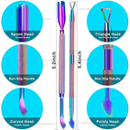 2PCS Metal Cuticle Pusher and Scraper, Colorful Nail Trimmer Cutter Stainless - Image 6