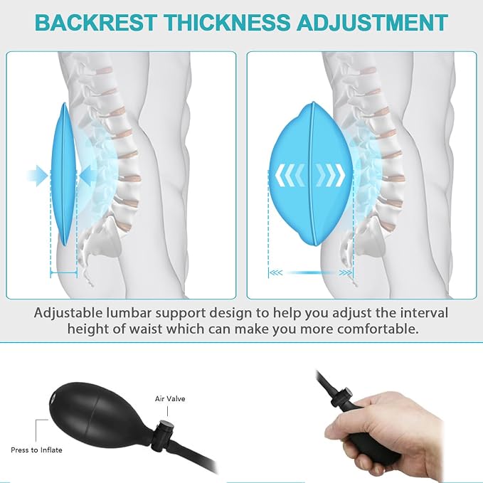 Massage Seat Cushion Pad with Heat 9 Massage Style Lumbar Support Function - Image 5