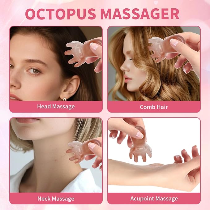 3Pcs Octopus Head Massager Comb Head Massages Tools Manual Acupressure Device - Image 5