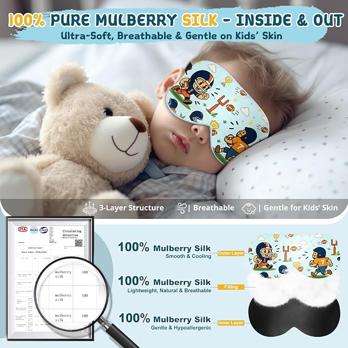 Kids Sleep Mask – 100% Mulberry Silk Eye Mask - Image 2