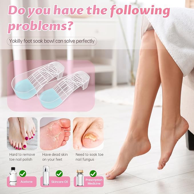 Yokilly Toe Nail Soaking Bowl, Shoe Design Foot Bath Soak Tub Bowl, Acetone - Image 3